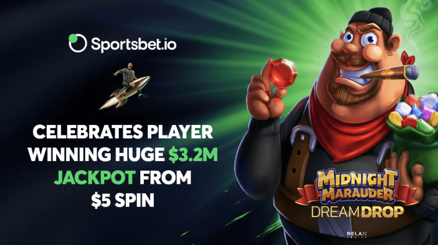 Sportsbet.io Player Wins Huge $3.2m Jackpot from $5 Spin